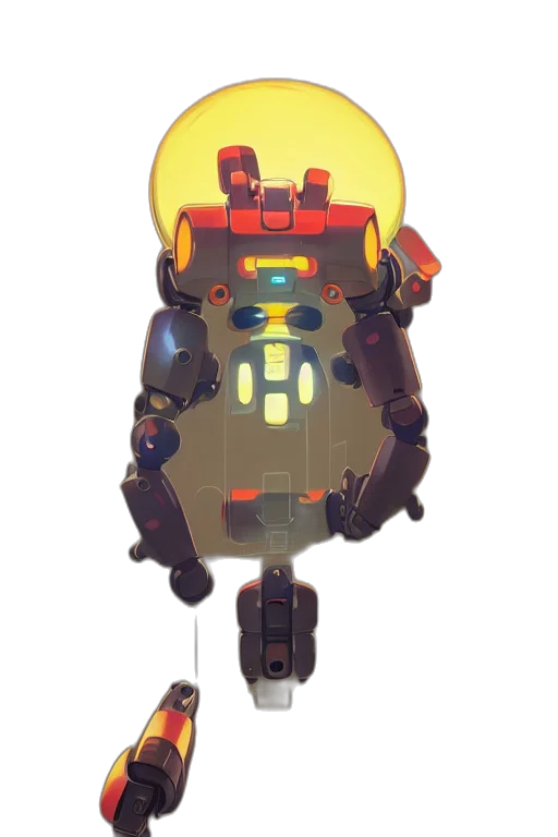 robot, weapon, creature, staff, concept art, 3d render, pixel art, cyberpunk transparent PNG cut-out