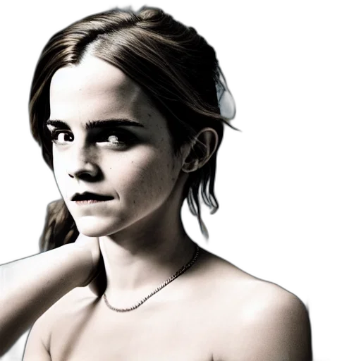 jewelry, photorealistic, cartoon, concept art, fantasy art, emma, watson, chrome transparent PNG cut-out
