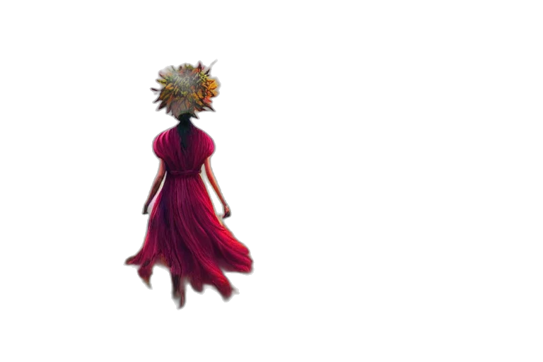 dress, flower, crown, hat, 3d render, concept art, pixel art, fantasy art transparent PNG cut-out