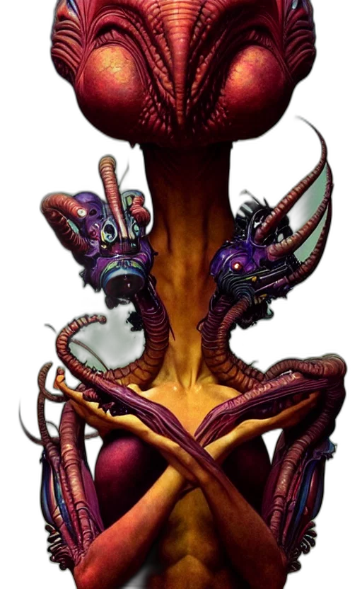 creature, dragon, robot, staff transparent PNG cut-out