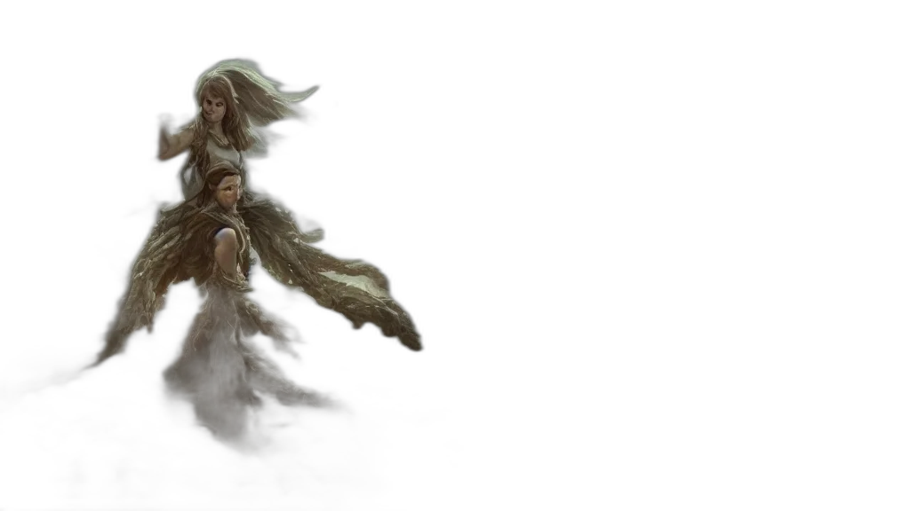 dragon, hair, concept art, fantasy art, 3d render, pixel art, fog, snow transparent PNG cut-out