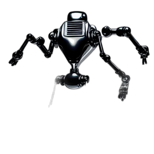robot, creature, animal, staff, concept art, 3d render, cyberpunk, chrome transparent PNG cut-out