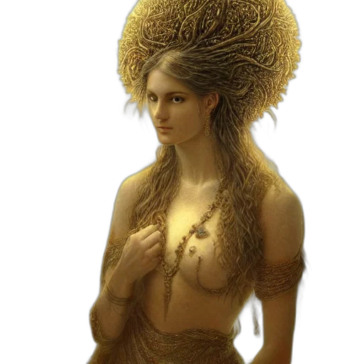 hair, hat, crown, dress, fantasy art, concept art, oil painting, photorealistic transparent PNG cut-out