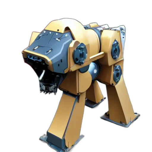 robot, weapon, animal, staff, 3d render, concept art, pixel art, cyberpunk transparent PNG cut-out