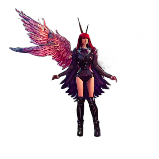 concept art, fantasy art, 3d render, pixel art, woman, unicorn, hybrid, red transparent PNG cut-out
