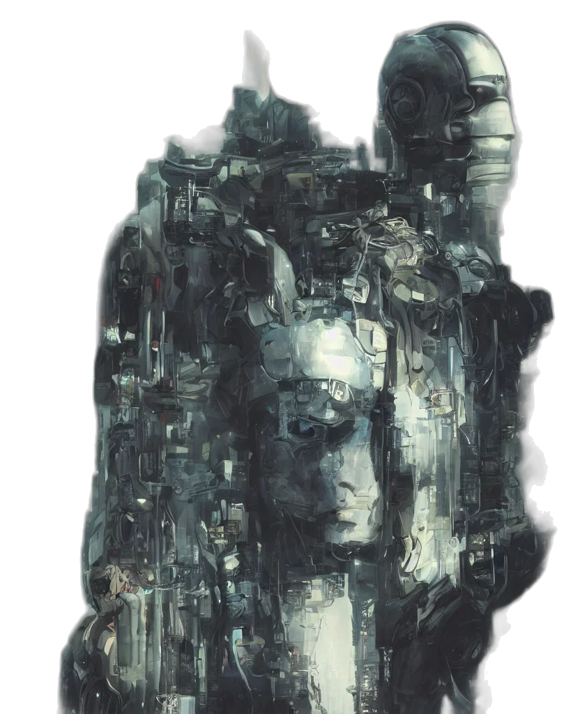 robot, face, mask, crown transparent PNG cut-out