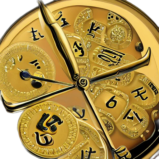 jewelry, 3d render, golden, hyper, realistic, watch, face, macro transparent PNG cut-out
