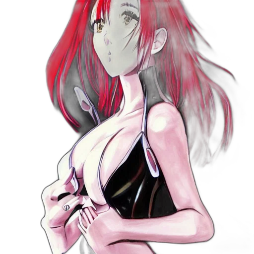 dress, mask, jewelry, anime, fantasy art, concept art, cartoon, red transparent PNG cut-out