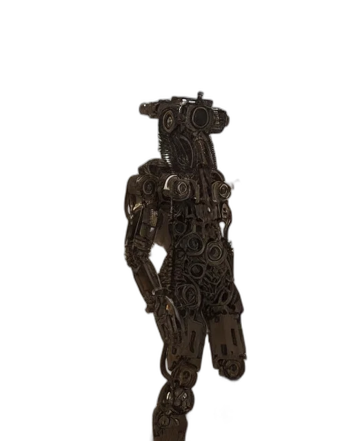 staff, jewelry, mask, robot, 3d render, concept art, bearded, cloaked transparent PNG cut-out