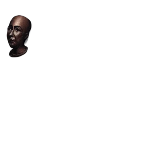 face, mask, robot, hair, photorealistic, concept art, dark, charlie transparent PNG cut-out