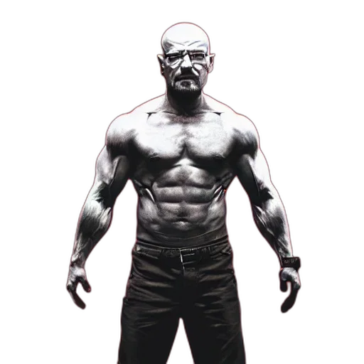 photorealistic, concept art, 3d render, muscular transparent PNG cut-out