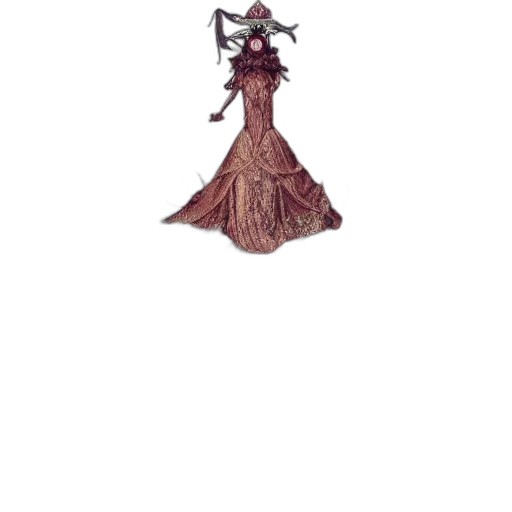 dress, staff, creature, crown, pixel art, concept art, fantasy art, watercolor transparent PNG cut-out