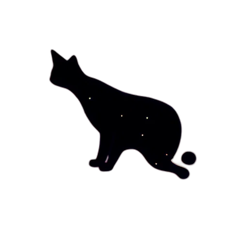 animal, staff, creature, hat, pixel art, concept art, monochrome, constellation transparent PNG cut-out