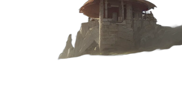 staff, building, mask, hat transparent PNG cut-out