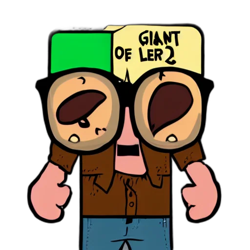 hat, staff, cartoon, concept art, comic book art, pixel art, giant, nerd transparent PNG cut-out