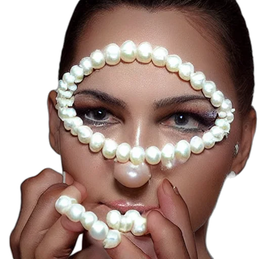 jewelry, mask, face, crown, photorealistic, 3d render, monochrome, beautiful transparent PNG cut-out