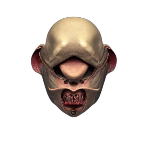 mask, face, creature, jewelry, 3d render, concept art, photorealistic, cyberpunk transparent PNG cut-out