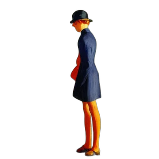 dress, hat, staff, jacket transparent PNG cut-out