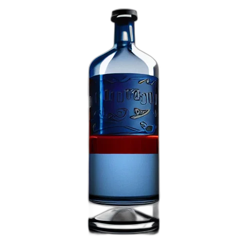 bottle, crown, 3d render, photorealistic transparent PNG cut-out