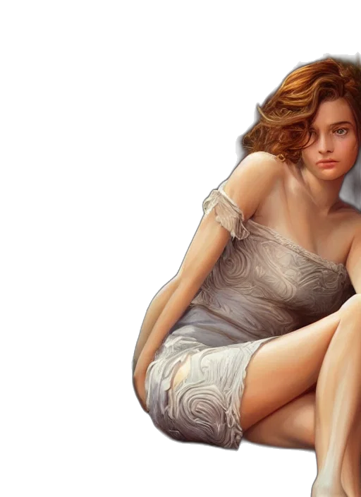 dress, jewelry, photorealistic, oil painting transparent PNG cut-out