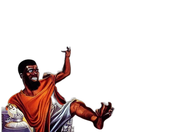 comic book art, concept art, fire, african transparent PNG cut-out