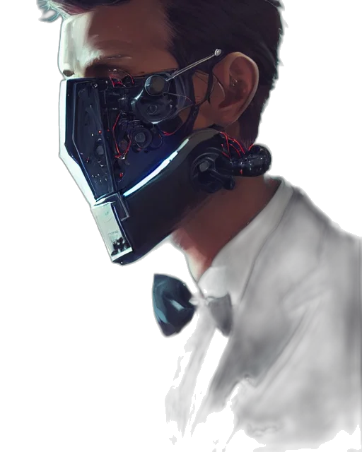 mask, robot, face, jacket transparent PNG cut-out