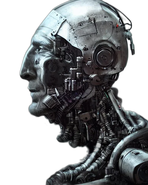 robot, face, mask, cyberpunk, concept art, 3d render, photorealistic, half transparent PNG cut-out