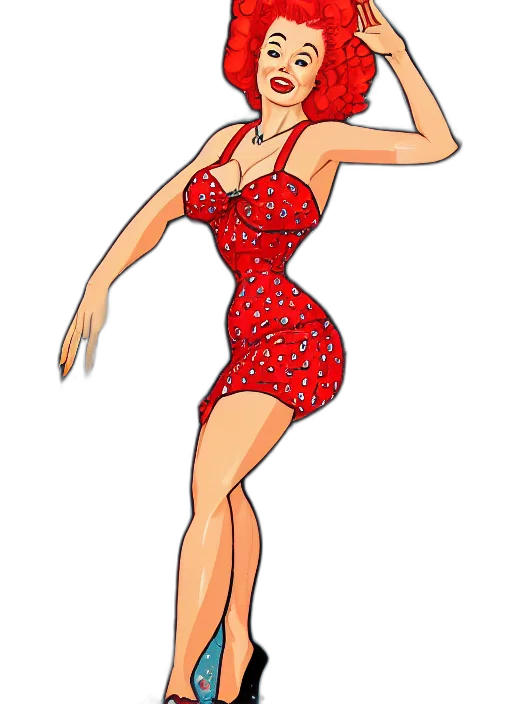 dress, cartoon, comic book art, concept art transparent PNG cut-out