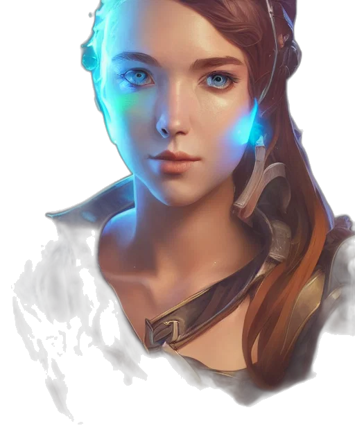 face, staff, weapon, robot, fantasy art, concept art, photorealistic, cyberpunk transparent PNG cut-out