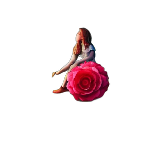 flower, dress, umbrella, creature, pixel art, 3d render, photorealistic, concept art transparent PNG cut-out