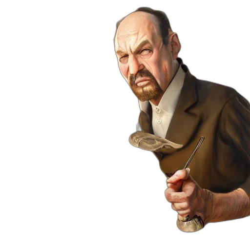 staff, weapon, jacket, face, concept art, photorealistic, oil painting, 3d render transparent PNG cut-out