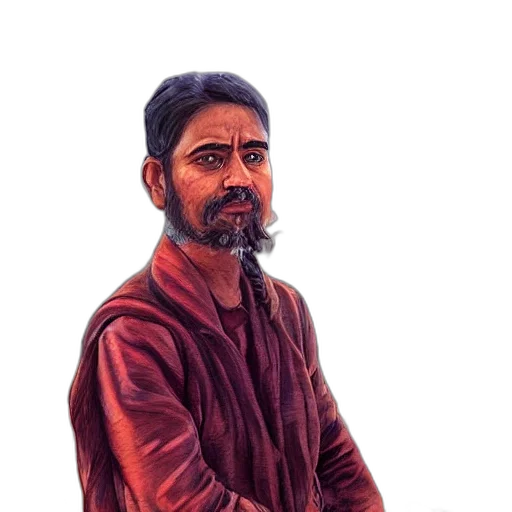 staff, face, jacket, oil painting, photorealistic, pencil sketch, comic book art, red transparent PNG cut-out