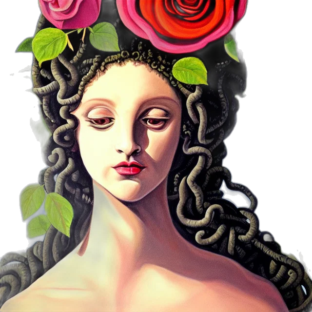 crown, flower, jewelry, face, fantasy art, photorealistic, pixel art, oil painting transparent PNG cut-out