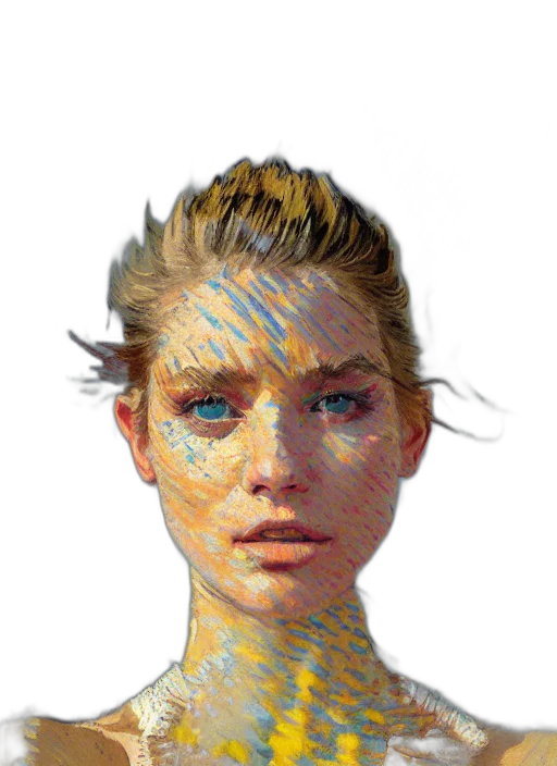face, robot, mask, hair, photorealistic, concept art, fantasy art, pixel art transparent PNG cut-out