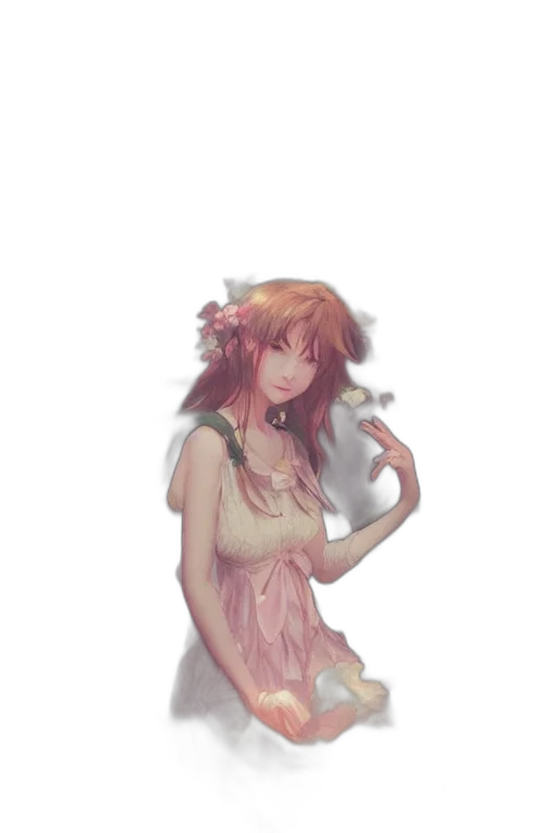 dress, creature, staff, weapon, pixel art, watercolor, anime, fantasy art transparent PNG cut-out