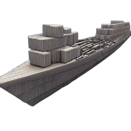 building, 3d render, concept art, ship transparent PNG cut-out