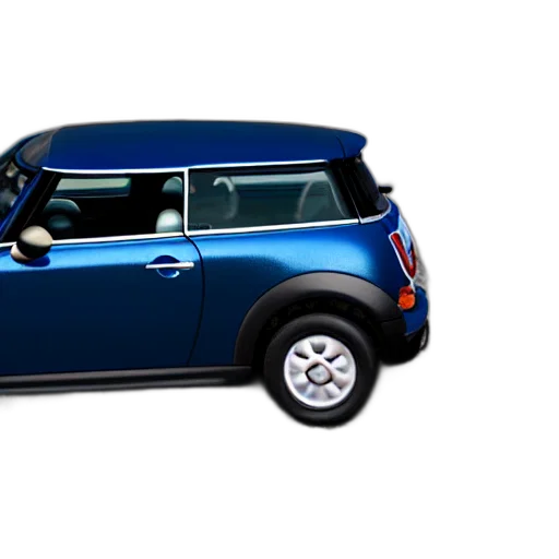 car, 3d render, photorealistic, photo, miniature, mini, cooper, beach transparent PNG cut-out