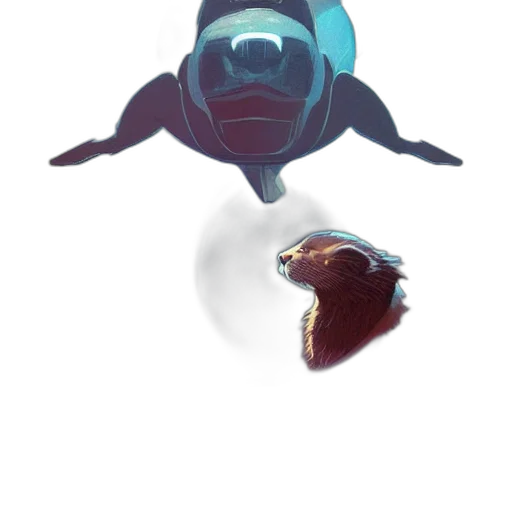 creature, animal, robot, mask, concept art, 3d render, pixel art, fantasy art transparent PNG cut-out