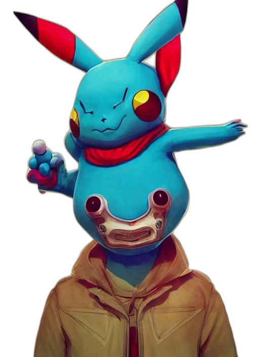 staff, mask, creature, robot, concept art, 3d render, pixel art, fantasy art transparent PNG cut-out
