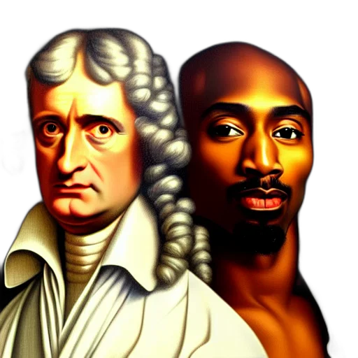 hair, face, photorealistic, vaporwave, classical, portrait, sir, isaac transparent PNG cut-out