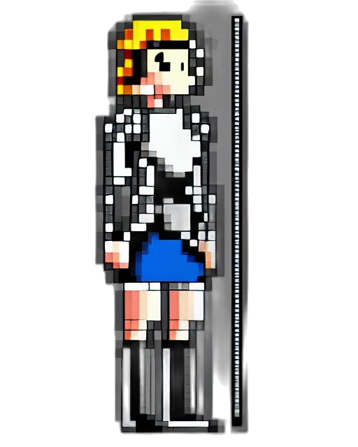 staff, sword, weapon, robot, pixel art, cyberpunk, anime, cartoon transparent PNG cut-out