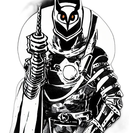 mask, sword, weapon, staff, comic book art, concept art, fantasy art, cartoon transparent PNG cut-out