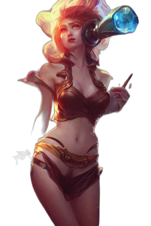 dress, staff, fantasy art, concept art, comic book art, anime, fire, golden transparent PNG cut-out