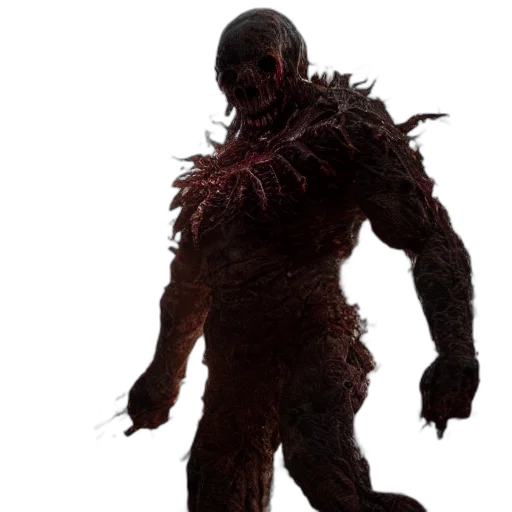 creature, animal, mask, hair, concept art, 3d render, dark, full transparent PNG cut-out