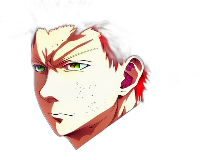 face, mask, anime, photorealistic, cartoon, concept art, red, portrait transparent PNG cut-out