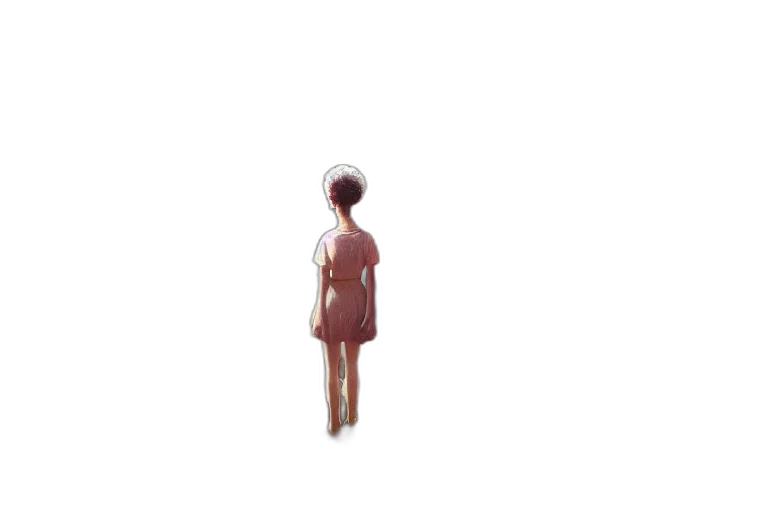dress, robot, staff, hair transparent PNG cut-out