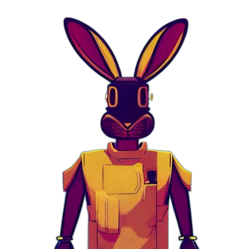 robot, animal, mask, jacket, pixel art, concept art, 3d render, cyberpunk transparent PNG cut-out