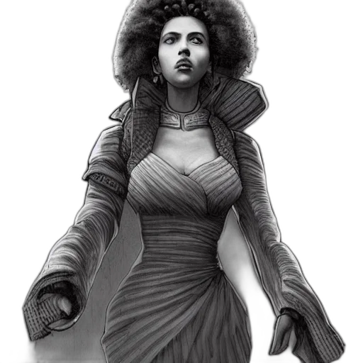 dress, concept art, fantasy art, comic book art, pencil sketch, monochrome, elegant, intricate transparent PNG cut-out