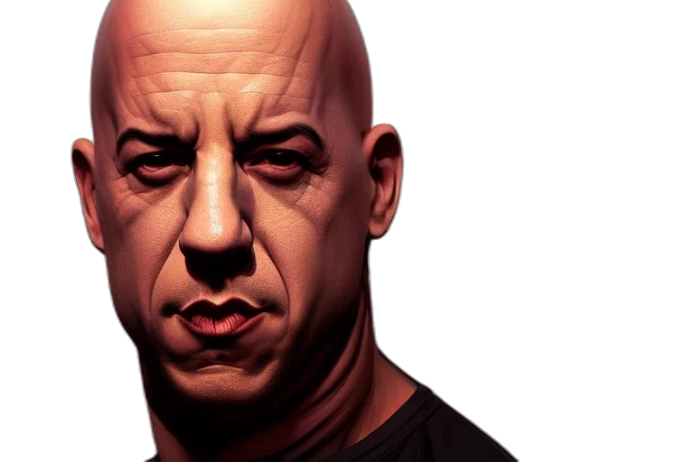 face, mask, photorealistic, concept art, 3d render, comic book art, vin, diesel transparent PNG cut-out