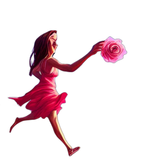 flower, staff, dress, weapon, concept art, fantasy art, 3d render, pixel art transparent PNG cut-out